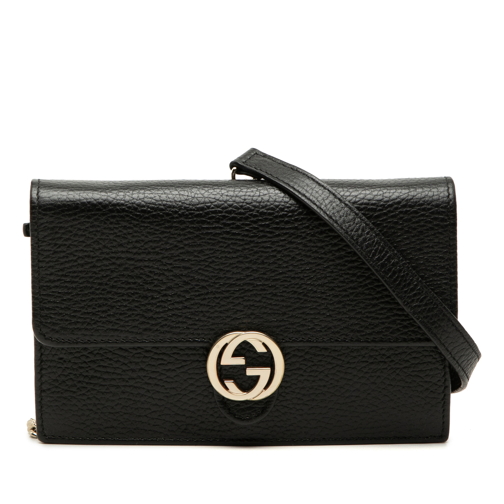 Pre-Loved Gucci Dollar Calfskin Interlocking G Wallet on Chain